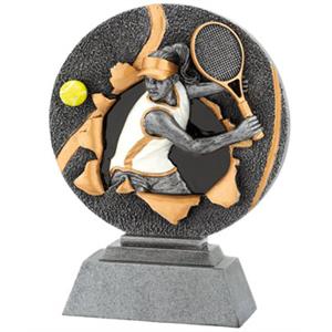 statyett tennisspelare kvinna flicka racket boll
