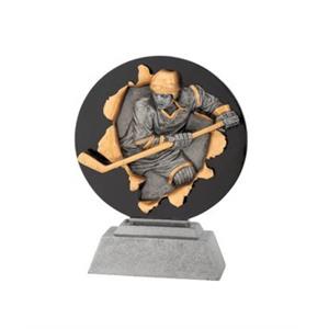 ice hockey player statuette with a hockey stick