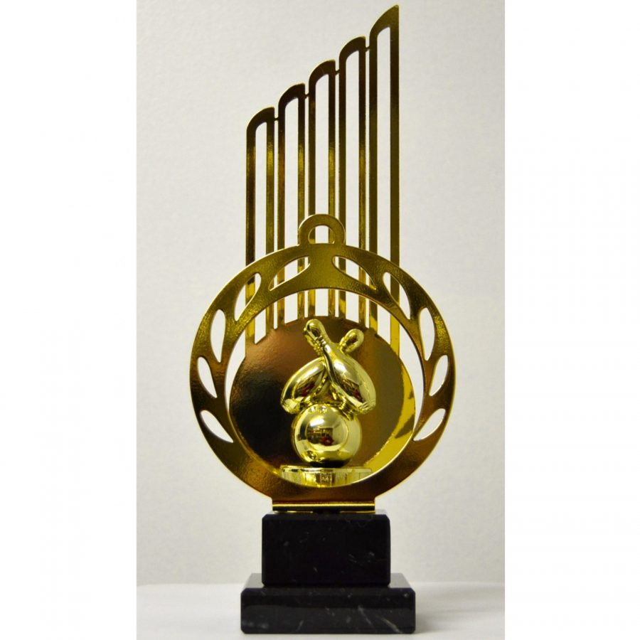 golden bowling trophy